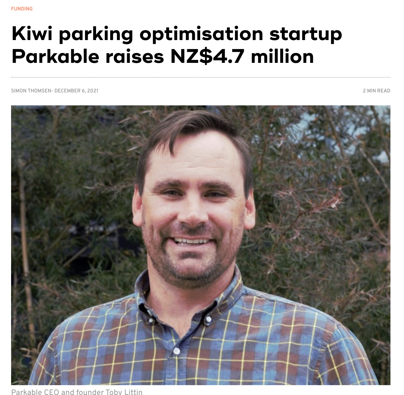 Parkable features in Startup Daily