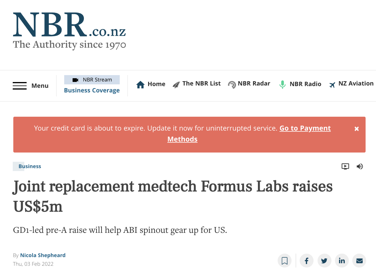 Formus Labs features in NBR
